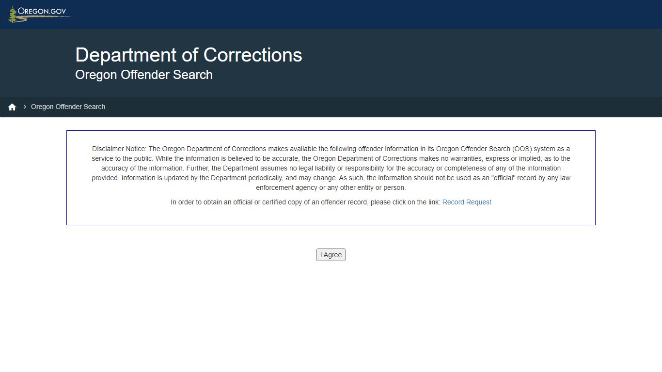 Oregon Offender Search